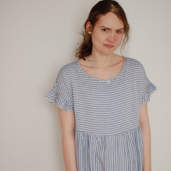 Spring / Summer/ Easter Top Blue and White Striped Top Hailey & Co - Picture 4 of 7